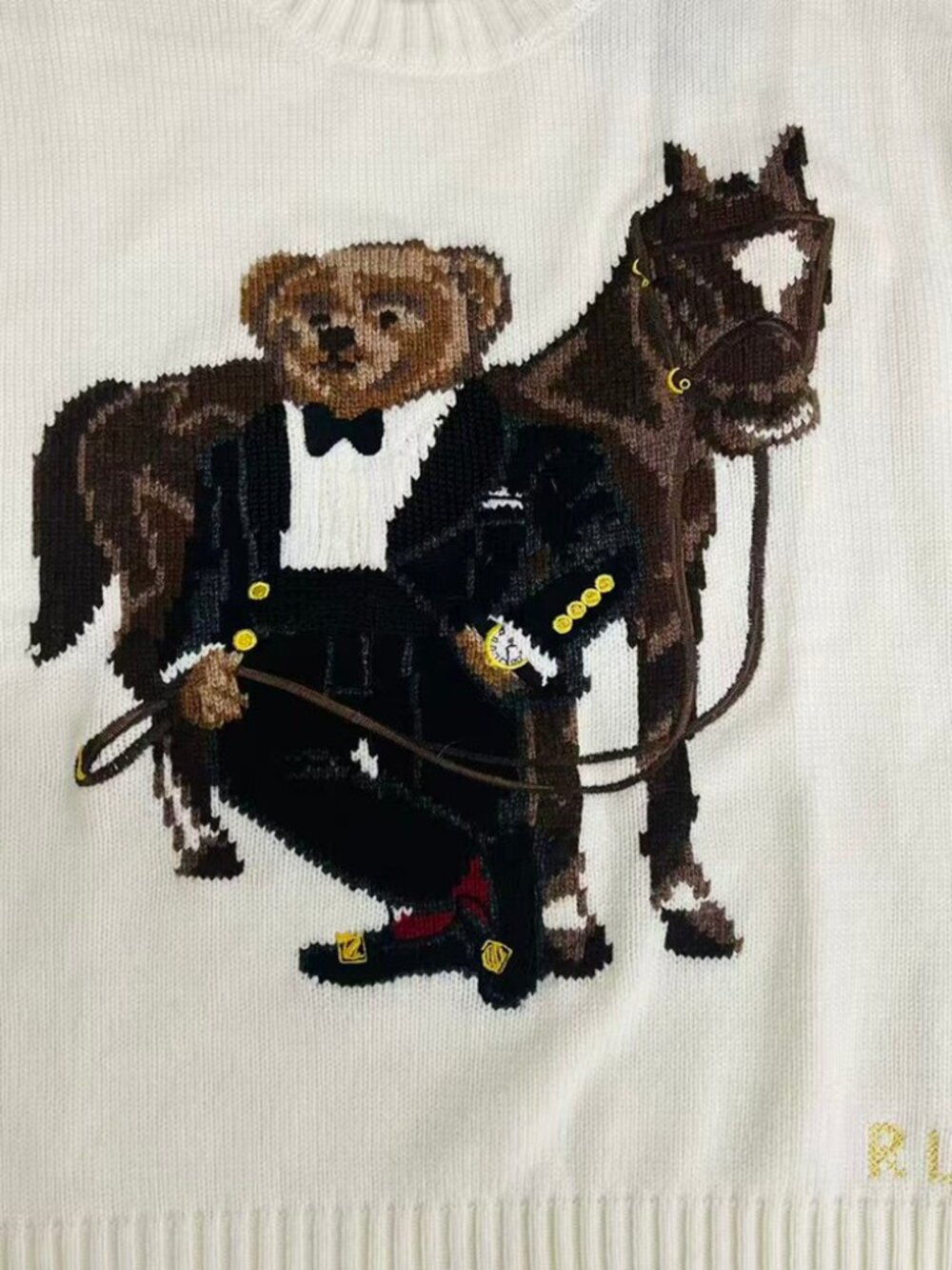 Polo Ralph Lauren Tuxedo Bear Horse Sweater - Picture 2 of 7